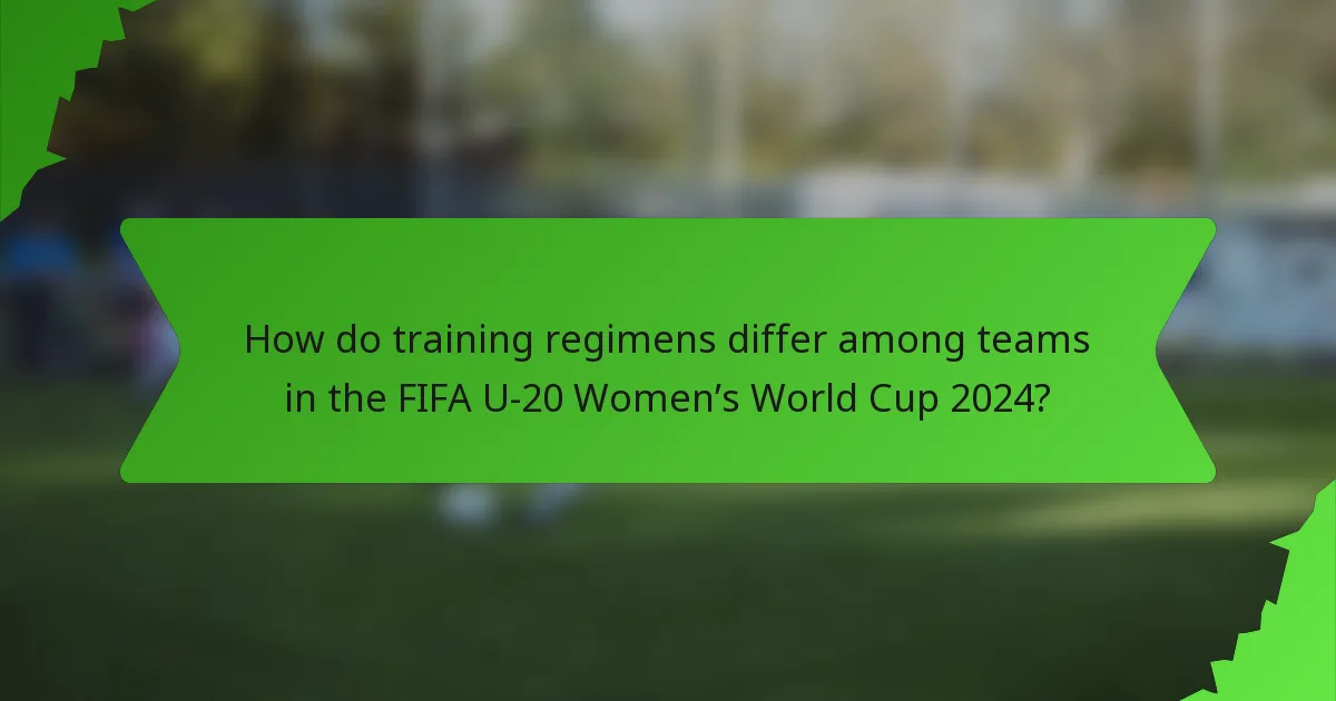 How do training regimens differ among teams in the FIFA U-20 Women’s World Cup 2024?
